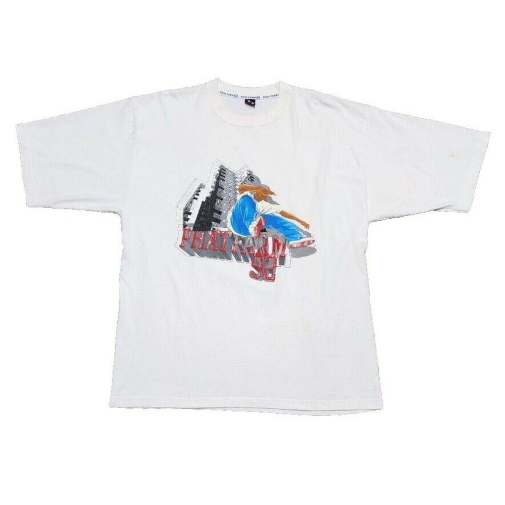 Rare 90s Vintage Phat Farm NY Hip Hop Tee Shirt XL USA Made 90s